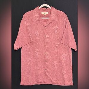 Tommy Bahama Silk Men's Casino & Palm-Print “Chill Out” Shirt in Dusty Rose